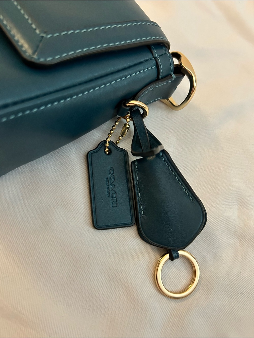 Coach Etta Small Flap in Teal - Picture 12 of 12